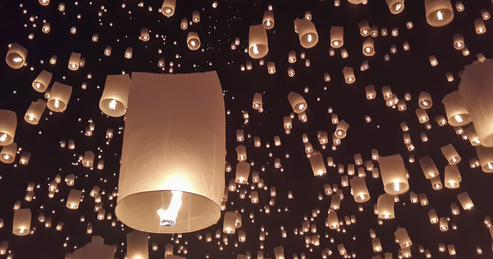 Floating lanterns in Thailand